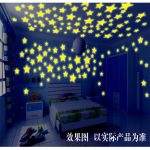 50pcs 3D Stars Glow In The Dark Luminous Fluorescent Plastic Wall Stickers